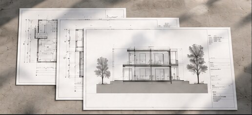 Coordinated architectural permit drawings and elevation sheets